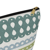 Ribbon Candy Accessory Pouch w T-bottom in Green